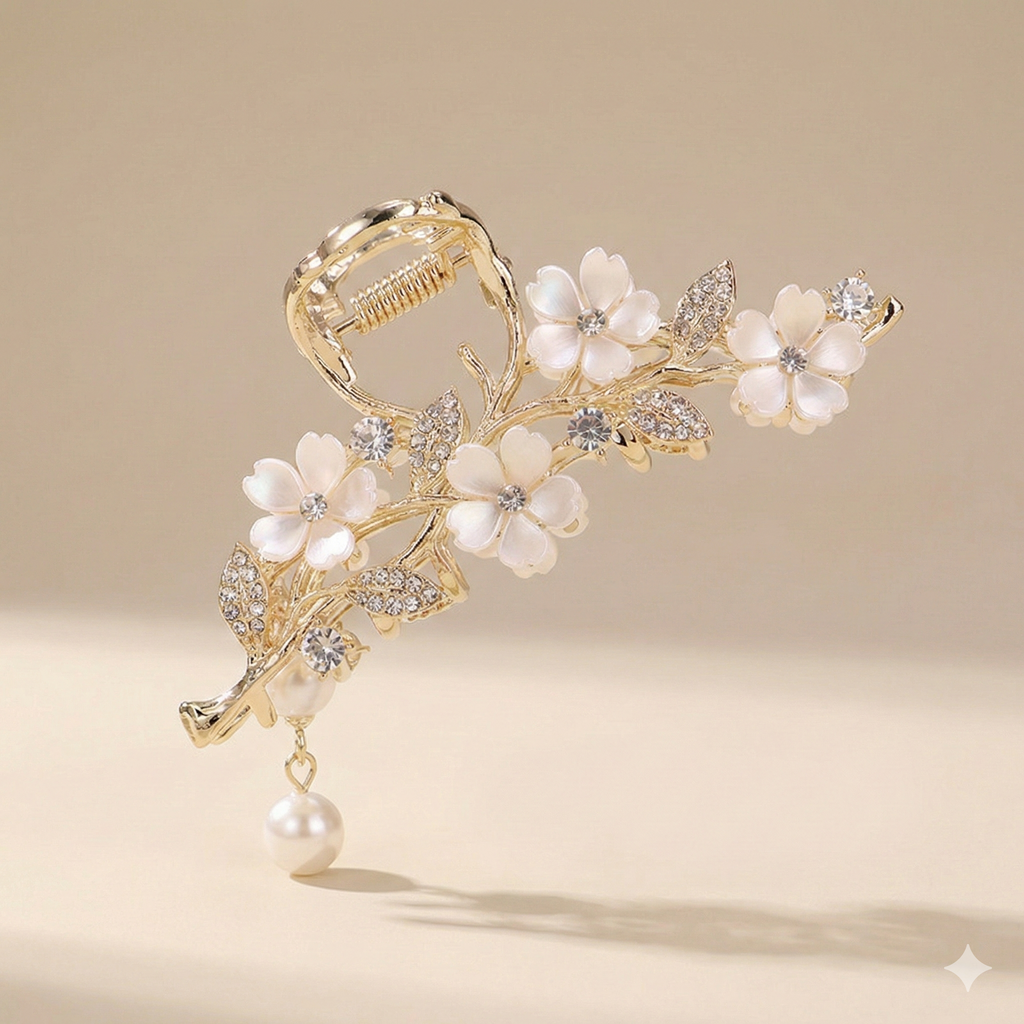 Pearl Flower Hair Clip for Women | Elegant Hair Accessory
