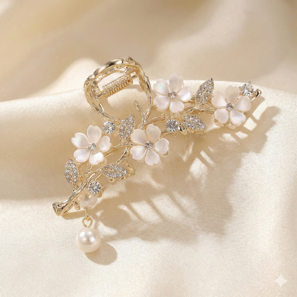 Pearl Flower Hair Clip for Women | Elegant Hair Accessory